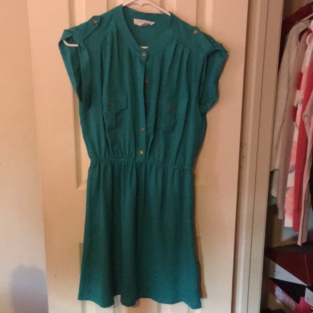 Blue green dress